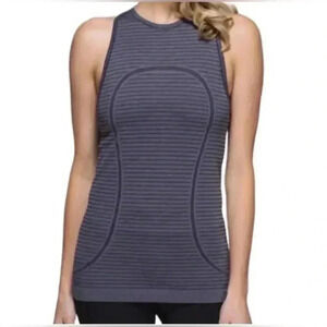 Lululemon Swiftly Tech Tank Top Stripe heather gray/Black Size 10